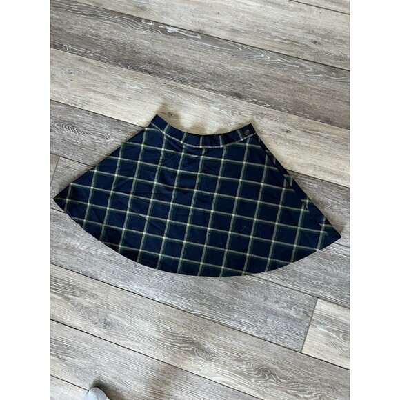 American Apparel Plaid Mini Skirt Academia Punk Y2K Tennis Goth Green Blue Sz S - Picture 1 of 4